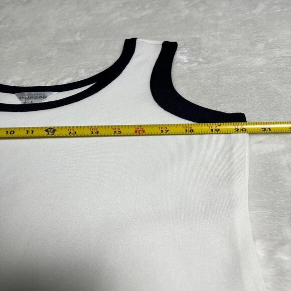 Misook Minimalist Tank Women's L Elegant Black on White Quiet Luxury Great Feel - Picture 6 of 8